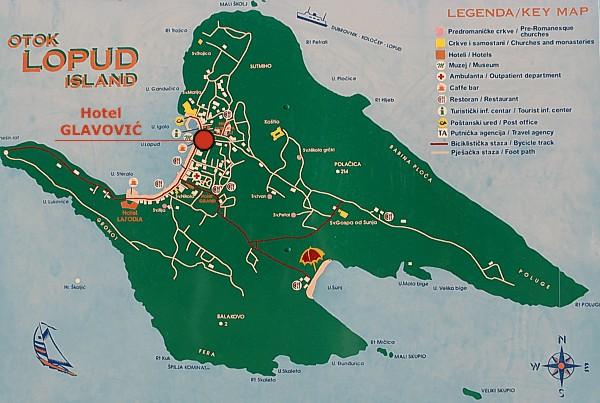 Lopud map